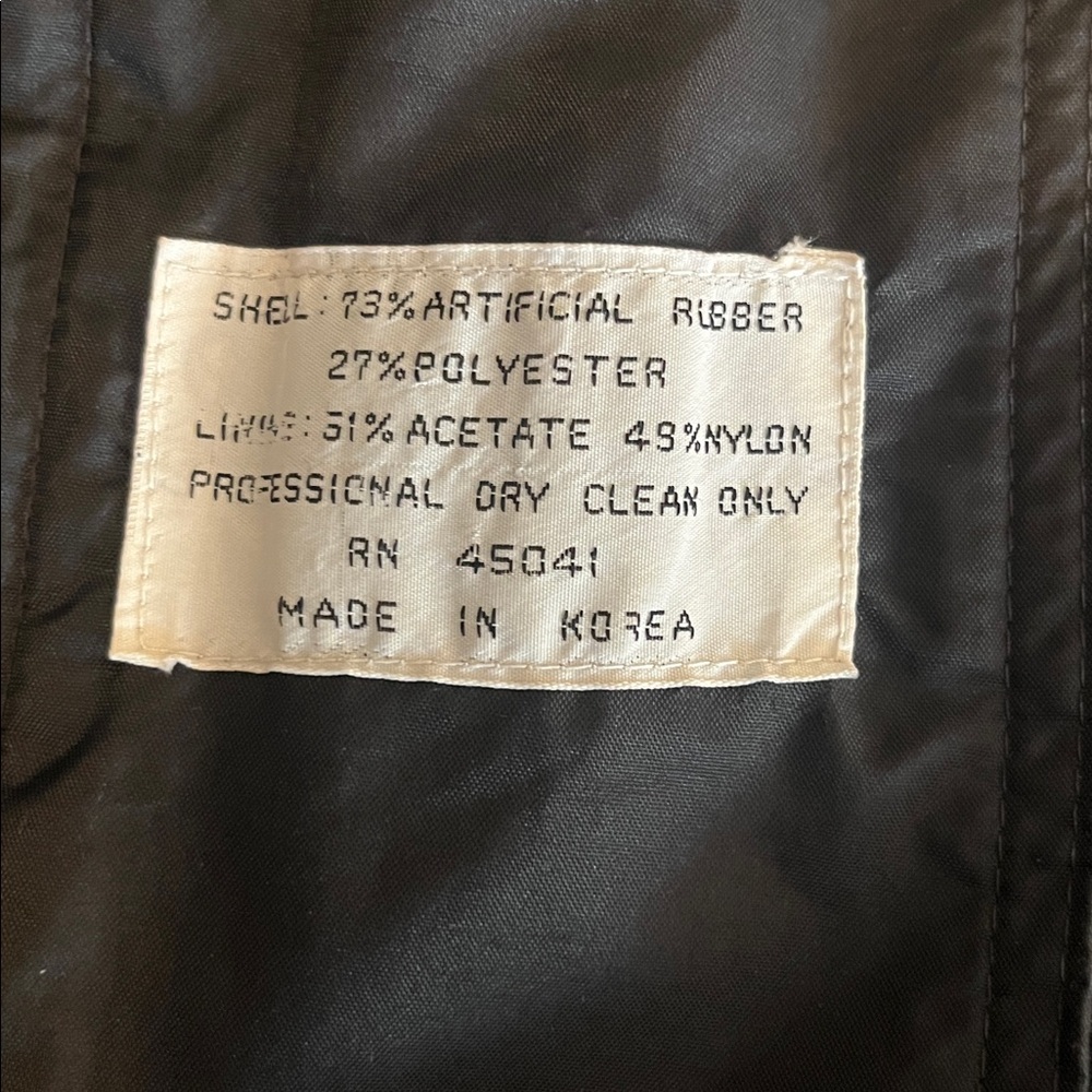 Luba Vintage Womans Black Nyon Asymmetrical Long Quilted Trench Rain Coat 9/10 - Picture 14 of 15